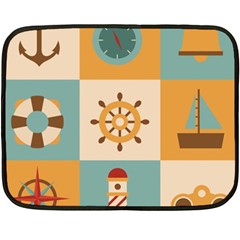 Nautical Elements Collection Two Sides Fleece Blanket (Mini) from ArtsNow.com 35 x27  Blanket Back