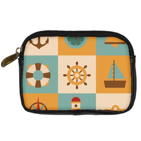 Nautical Elements Collection Digital Camera Leather Case from ArtsNow.com Front