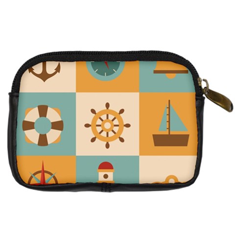 Nautical Elements Collection Digital Camera Leather Case from ArtsNow.com Back