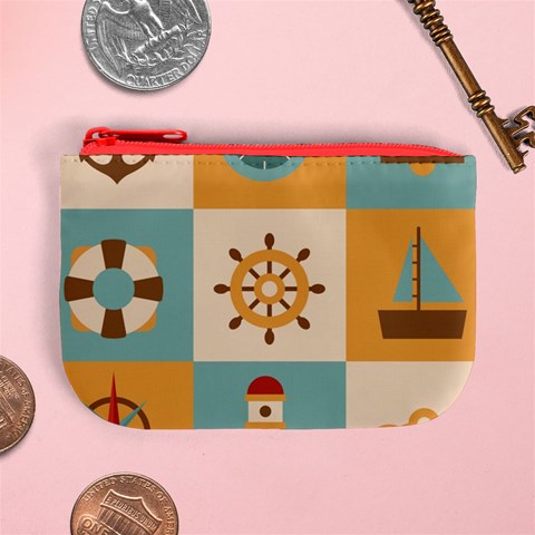 Nautical Elements Collection Mini Coin Purse from ArtsNow.com Front