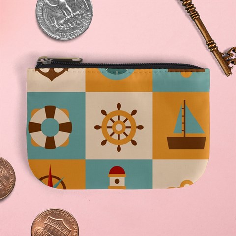Nautical Elements Collection Mini Coin Purse from ArtsNow.com Front