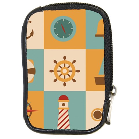 Nautical Elements Collection Compact Camera Leather Case from ArtsNow.com Front