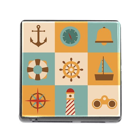 Nautical Elements Collection Memory Card Reader (Square 5 Slot) from ArtsNow.com Front