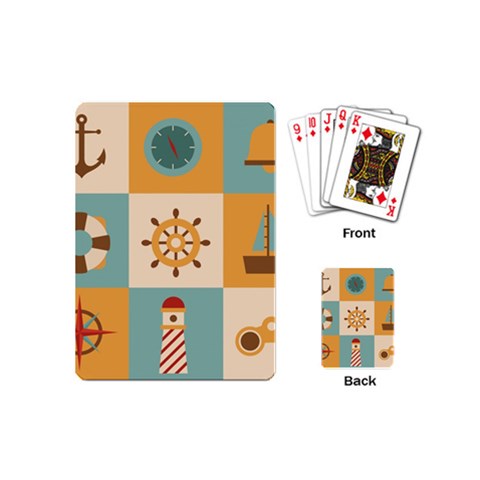 Nautical Elements Collection Playing Cards Single Design (Mini) from ArtsNow.com Back
