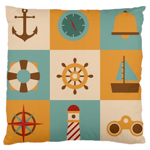 Nautical Elements Collection Large Cushion Case (One Side) from ArtsNow.com Front