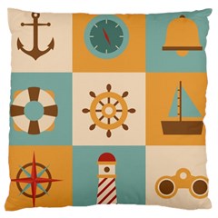 Nautical Elements Collection Large Cushion Case (Two Sides) from ArtsNow.com Back