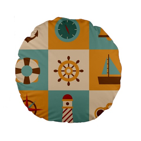 Nautical Elements Collection Standard 15  Premium Round Cushions from ArtsNow.com Front