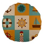 Nautical Elements Collection Large 18  Premium Round Cushions