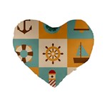 Nautical Elements Collection Standard 16  Premium Heart Shape Cushions