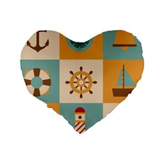 Nautical Elements Collection Standard 16  Premium Heart Shape Cushions from ArtsNow.com Back