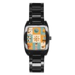 Nautical Elements Collection Stainless Steel Barrel Watch