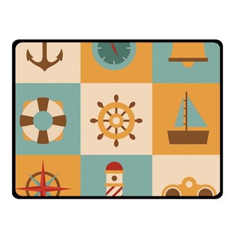 Nautical Elements Collection Two Sides Fleece Blanket (Small) from ArtsNow.com 45 x34  Blanket Front