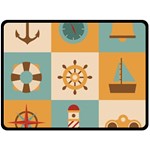 Nautical Elements Collection Two Sides Fleece Blanket (Large)