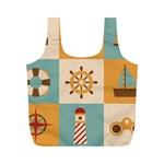 Nautical Elements Collection Full Print Recycle Bag (M)