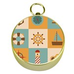 Nautical Elements Collection Gold Compasses