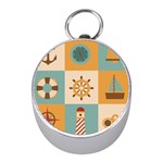 Nautical Elements Collection Mini Silver Compasses