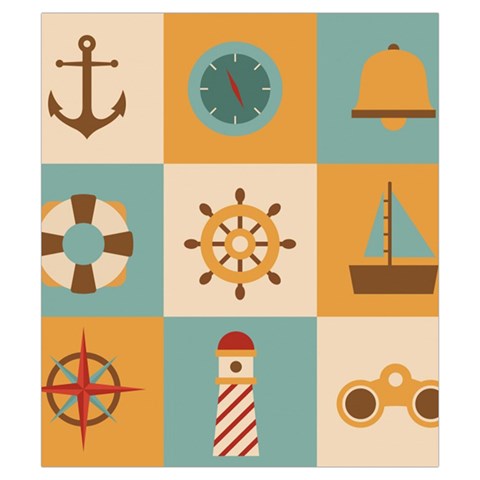Nautical Elements Collection Drawstring Pouch (Small) from ArtsNow.com Back