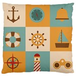 Nautical Elements Collection Large Premium Plush Fleece Cushion Case (One Side)
