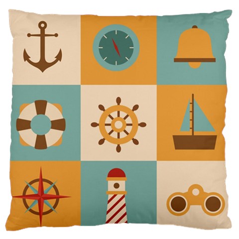 Nautical Elements Collection Large Premium Plush Fleece Cushion Case (Two Sides) from ArtsNow.com Front