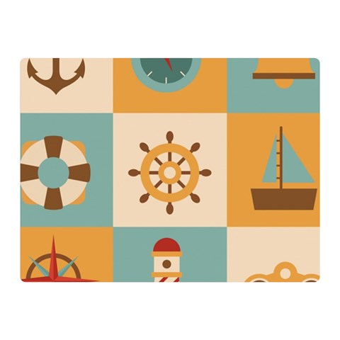 Nautical Elements Collection Two Sides Premium Plush Fleece Blanket (Mini) from ArtsNow.com 35 x27  Blanket Front