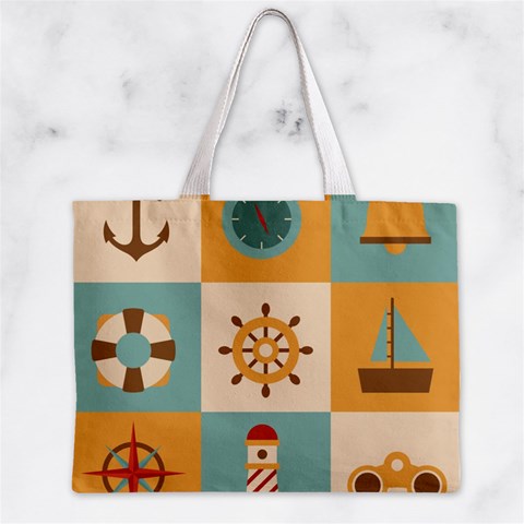 Nautical Elements Collection Zipper Mini Tote Bag from ArtsNow.com Front