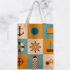 Nautical Elements Collection Zipper Classic Tote Bag from ArtsNow.com Front