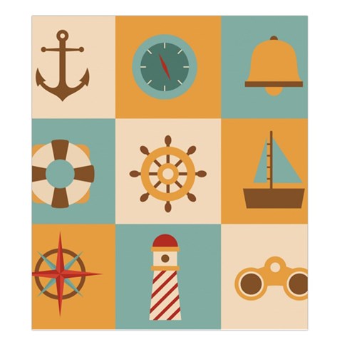Nautical Elements Collection Duvet Cover Double Side (King Size) from ArtsNow.com Front