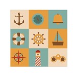 Nautical Elements Collection Square Satin Scarf (30  x 30 )
