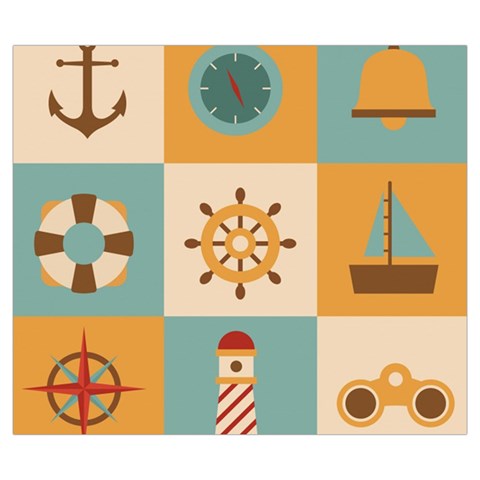 Nautical Elements Collection Zipper Large Tote Bag from ArtsNow.com Front