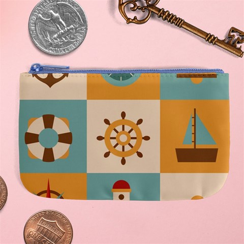 Nautical Elements Collection Large Coin Purse from ArtsNow.com Front
