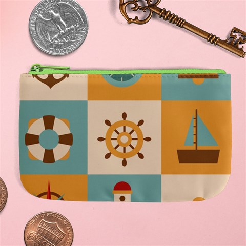 Nautical Elements Collection Large Coin Purse from ArtsNow.com Front