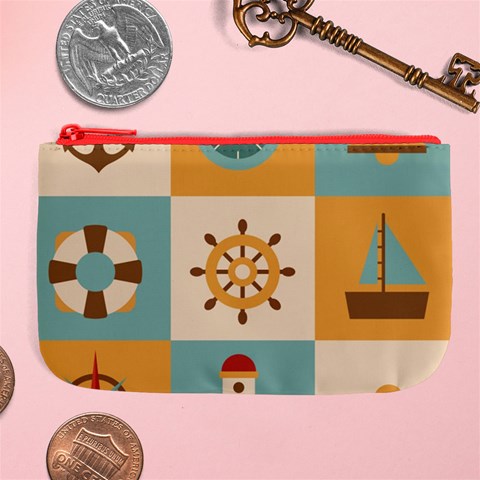 Nautical Elements Collection Large Coin Purse from ArtsNow.com Front