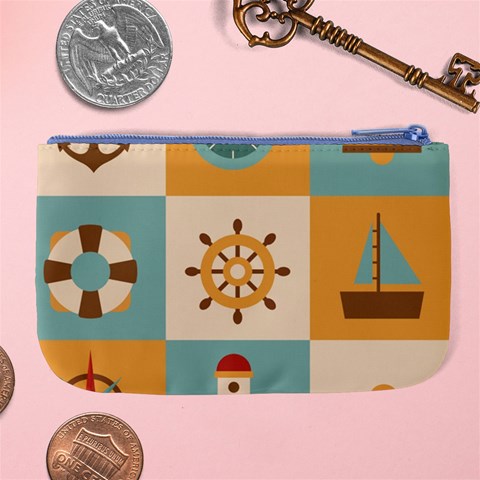 Nautical Elements Collection Large Coin Purse from ArtsNow.com Back