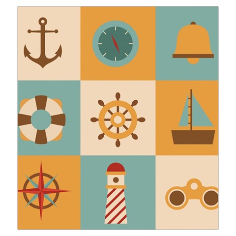 Nautical Elements Collection Drawstring Pouch (2XL) from ArtsNow.com Front