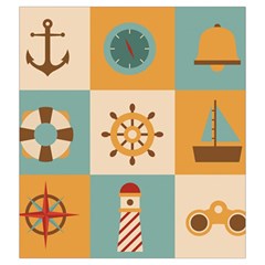 Nautical Elements Collection Drawstring Pouch (2XL) from ArtsNow.com Back