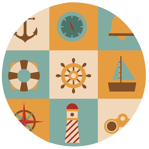 Nautical Elements Collection Wooden Bottle Opener (Round) from ArtsNow.com Front