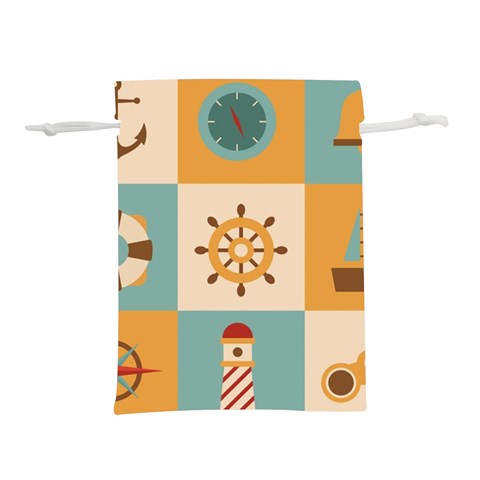 Nautical Elements Collection Lightweight Drawstring Pouch (M) from ArtsNow.com Front