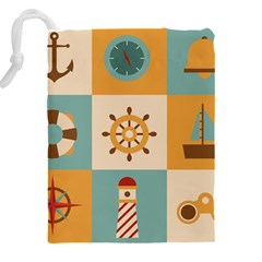 Nautical Elements Collection Drawstring Pouch (5XL) from ArtsNow.com Back