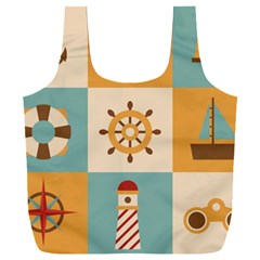 Nautical Elements Collection Full Print Recycle Bag (XXXL) from ArtsNow.com Back
