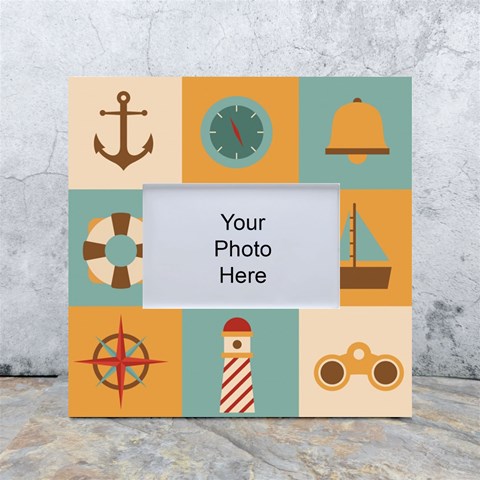 Nautical Elements Collection White Box Photo Frame 4  x 6  from ArtsNow.com Front