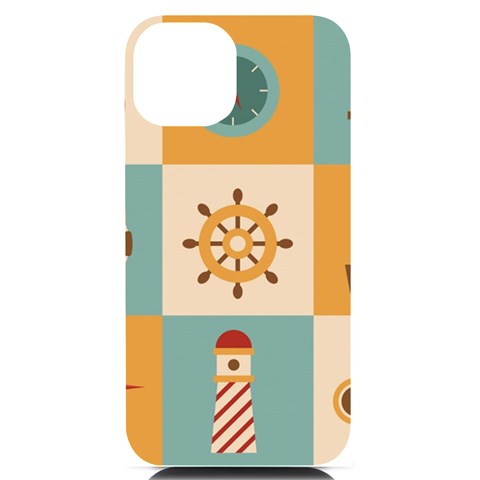 Nautical Elements Collection iPhone 14 Black UV Print Case from ArtsNow.com Front