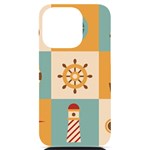 Nautical Elements Collection iPhone 14 Pro Black UV Print Case