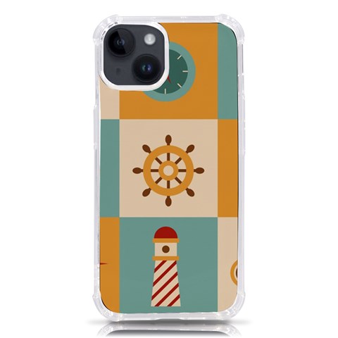 Nautical Elements Collection iPhone 14 TPU UV Print Case from ArtsNow.com Front