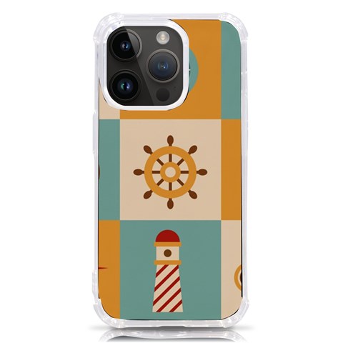 Nautical Elements Collection iPhone 14 Pro TPU UV Print Case from ArtsNow.com Front