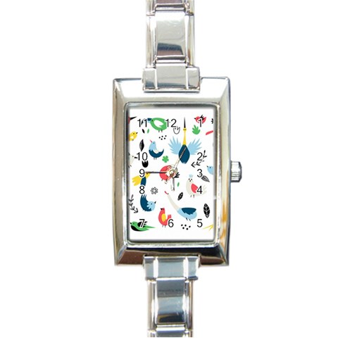 Vector Set Isolates With Cute Birds Scandinavian Style Rectangle Italian Charm Watch from ArtsNow.com Front