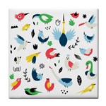 Vector Set Isolates With Cute Birds Scandinavian Style Tile Coaster
