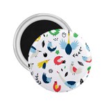 Vector Set Isolates With Cute Birds Scandinavian Style 2.25  Magnets