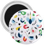 Vector Set Isolates With Cute Birds Scandinavian Style 3  Magnets