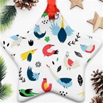 Vector Set Isolates With Cute Birds Scandinavian Style Ornament (Star)