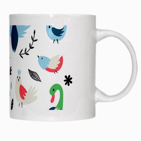Vector Set Isolates With Cute Birds Scandinavian Style White Mug from ArtsNow.com Right